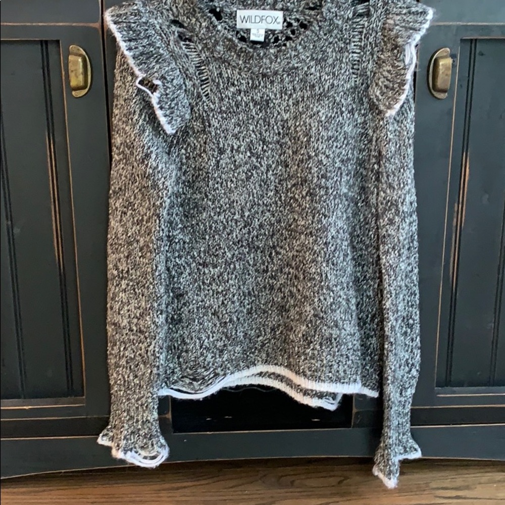 Wildfox ruffle trim sweater